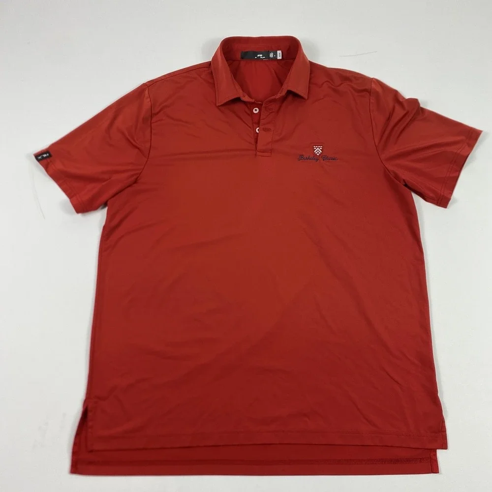 Polo Ralph Lauren RLX Polo Shirt Mens Large Red Berkeley Classic Golf Stretch